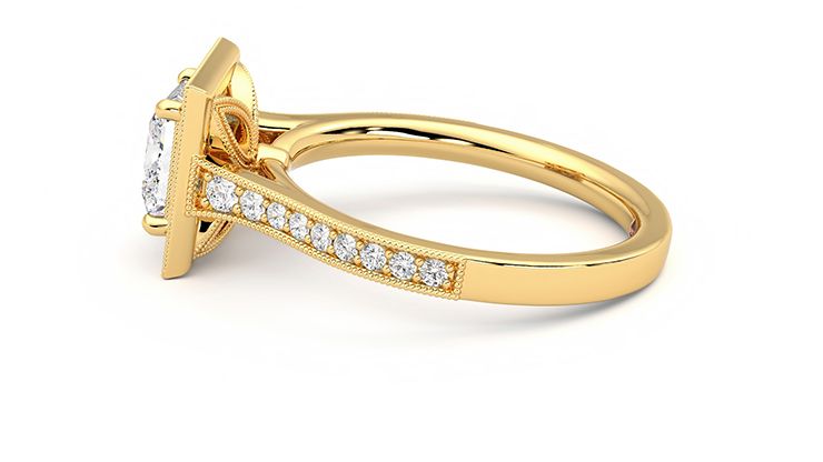 Taylor & Hart Talisman Princess Engagement Ring 360 degree image 20