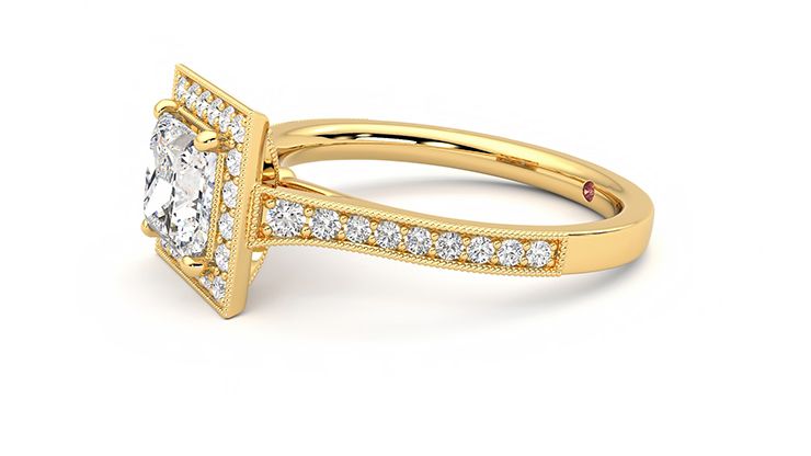Taylor & Hart Talisman Princess Engagement Ring 360 degree image 22