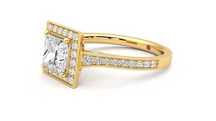 Taylor & Hart Talisman Princess Engagement Ring 360 degree image 23