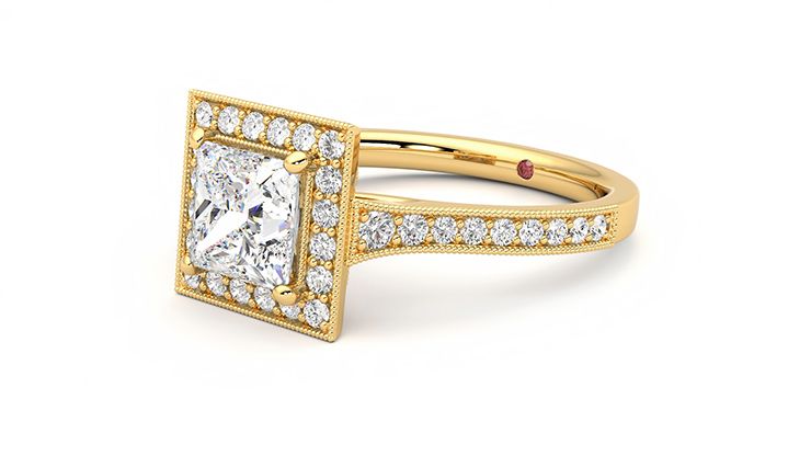 Taylor & Hart Talisman Princess Engagement Ring 360 degree image 24