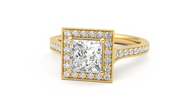 Taylor & Hart Talisman Princess Engagement Ring 360 degree image 27