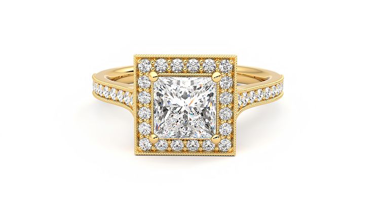 Taylor & Hart Talisman Princess Engagement Ring 360 degree image 29