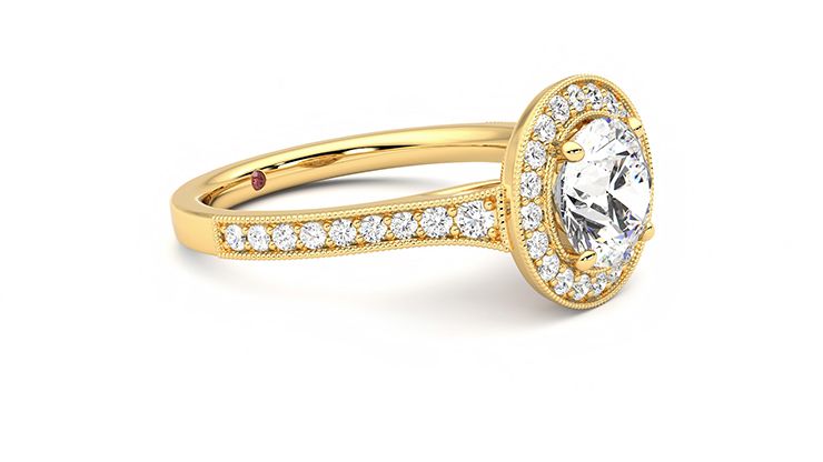 Taylor & Hart Talisman Round Engagement Ring 360 degree image 7