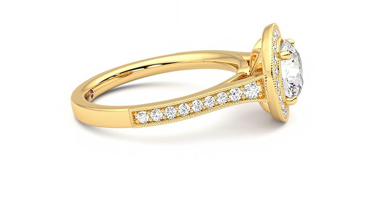 Taylor & Hart Talisman Round Engagement Ring 360 degree image 9