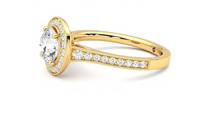 Taylor & Hart Talisman Round Engagement Ring 360 degree image 22