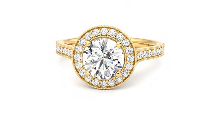 Taylor & Hart Talisman Round Engagement Ring 360 degree image 28