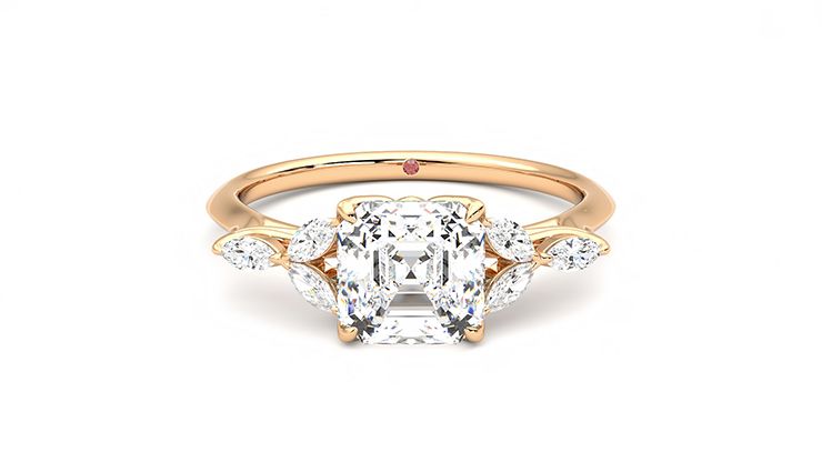 Taylor & Hart Tamora Asscher Engagement Ring 360 degree image 0