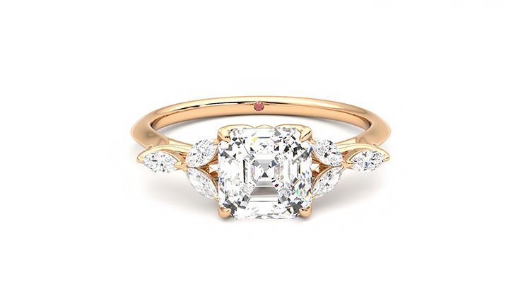Taylor & Hart Tamora Asscher Engagement Ring 360 degree image 1
