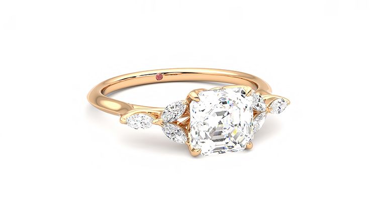 Taylor & Hart Tamora Asscher Engagement Ring 360 degree image 4