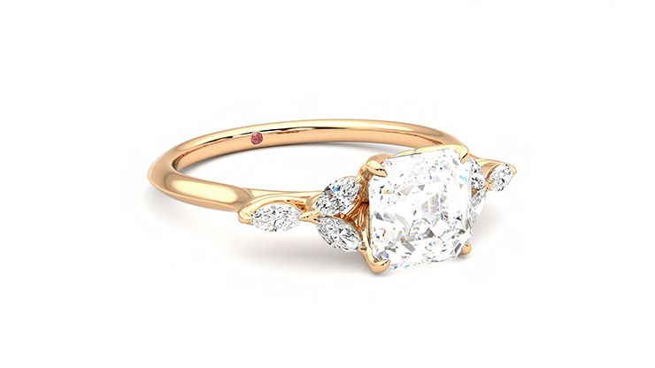 Taylor & Hart Tamora Asscher Engagement Ring 360 degree image 5