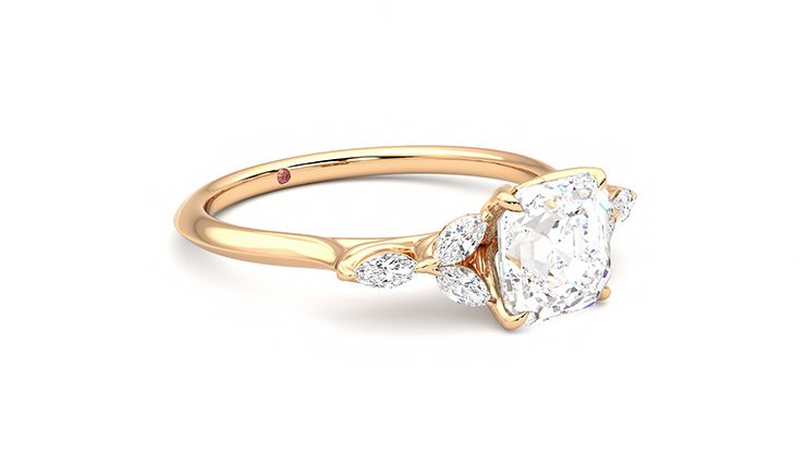 Taylor & Hart Tamora Asscher Engagement Ring 360 degree image 6