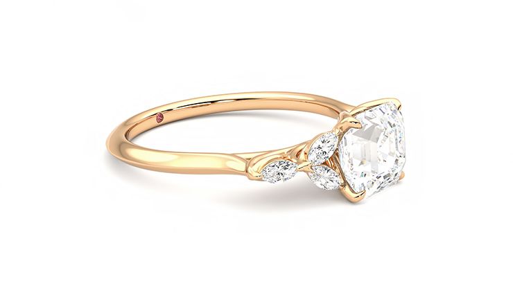Taylor & Hart Tamora Asscher Engagement Ring 360 degree image 7