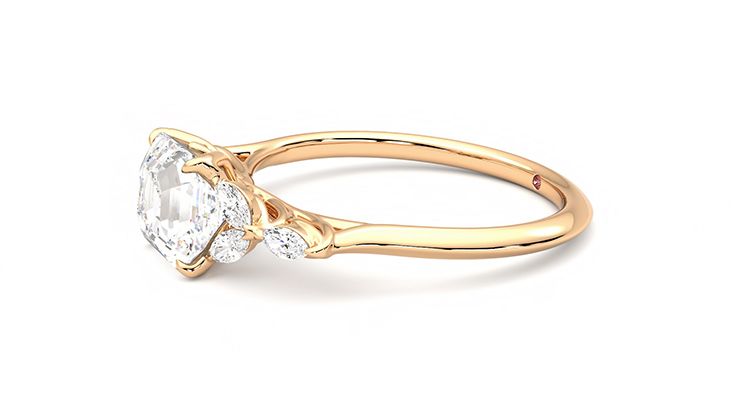 Taylor & Hart Tamora Asscher Engagement Ring 360 degree image 22