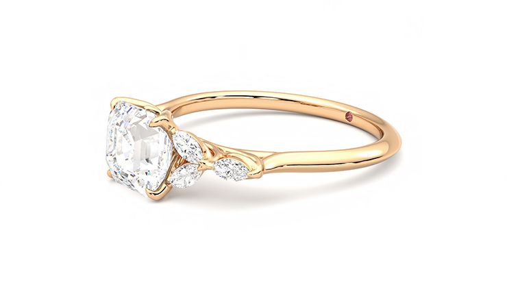 Taylor & Hart Tamora Asscher Engagement Ring 360 degree image 23