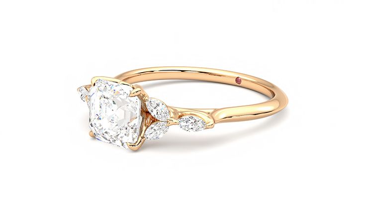 Taylor & Hart Tamora Asscher Engagement Ring 360 degree image 24