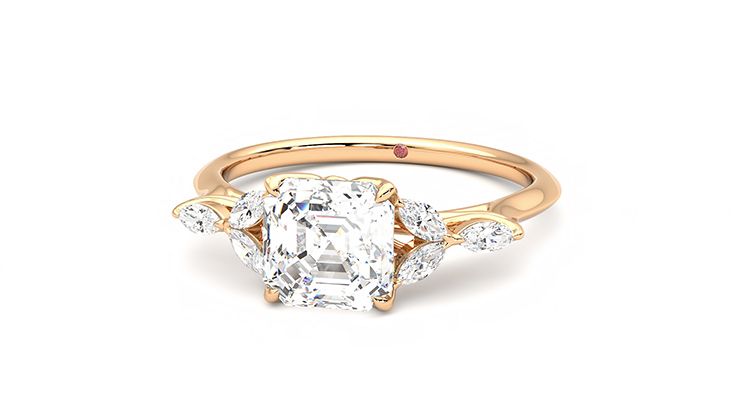 Taylor & Hart Tamora Asscher Engagement Ring 360 degree image 27