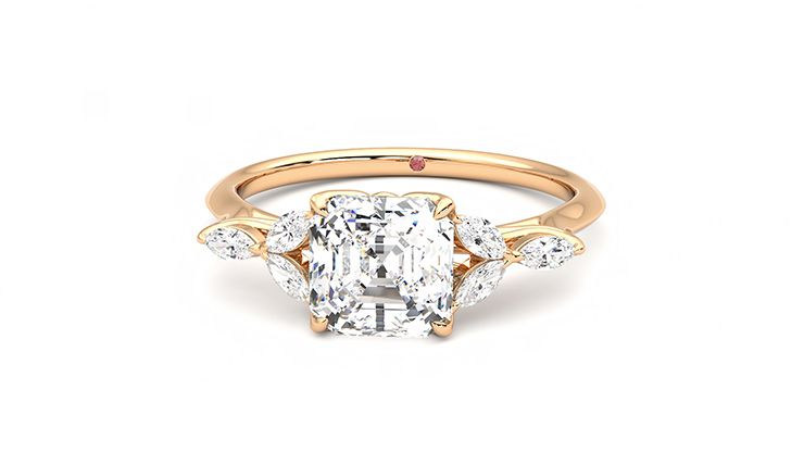 Taylor & Hart Tamora Asscher Engagement Ring 360 degree image 28