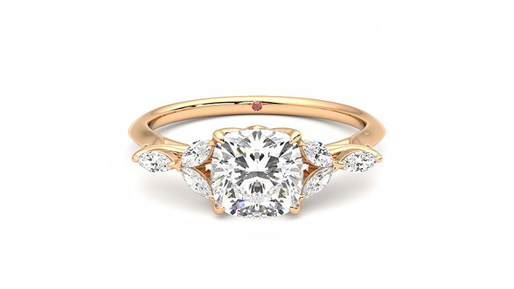 Taylor & Hart Tamora Cushion Engagement Ring 360 degree image 0