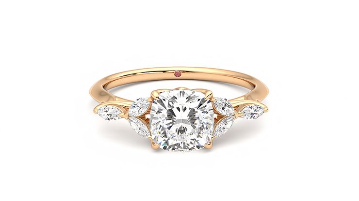 Taylor & Hart Tamora Cushion Engagement Ring 360 degree image 1
