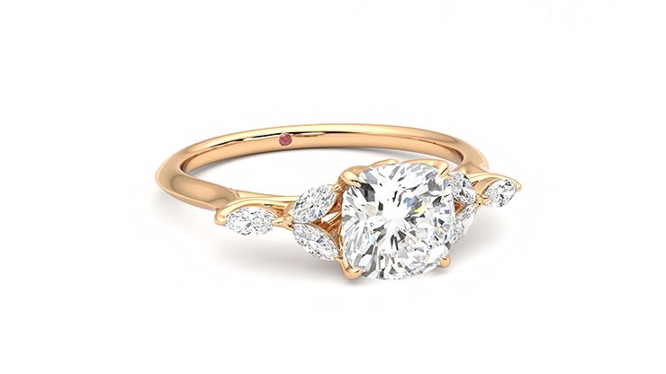 Taylor & Hart Tamora Cushion Engagement Ring 360 degree image 4