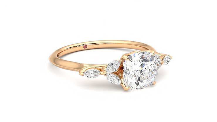 Taylor & Hart Tamora Cushion Engagement Ring 360 degree image 5
