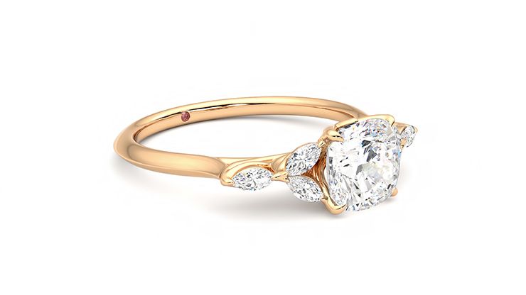 Taylor & Hart Tamora Cushion Engagement Ring 360 degree image 6