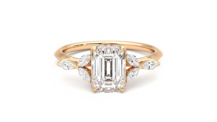 Taylor & Hart Tamora Emerald Engagement Ring 360 degree image 0