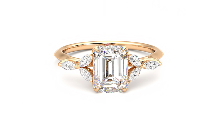 Taylor & Hart Tamora Emerald Engagement Ring 360 degree image 1