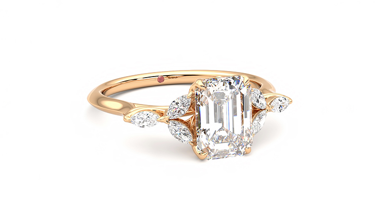 Taylor & Hart Tamora Emerald Engagement Ring 360 degree image 4