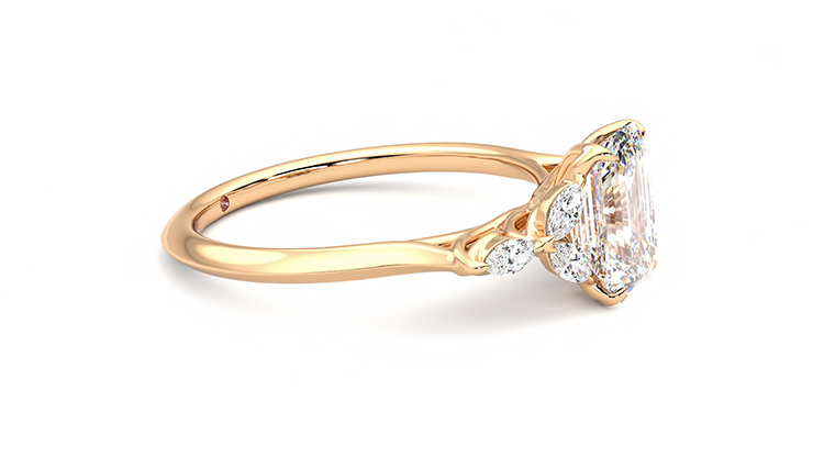 Taylor & Hart Tamora Emerald Engagement Ring 360 degree image 8