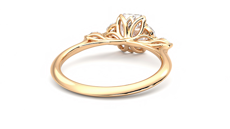 Taylor & Hart Tamora Emerald Engagement Ring 360 degree image 14