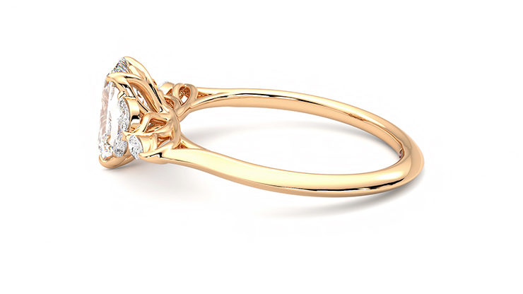 Taylor & Hart Tamora Emerald Engagement Ring 360 degree image 20