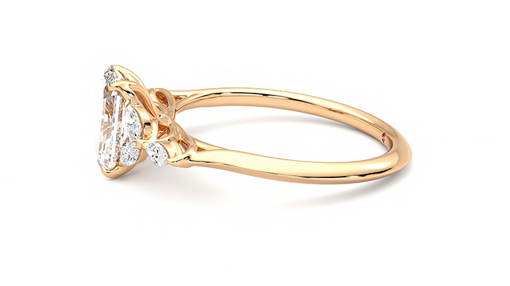 Taylor & Hart Tamora Emerald Engagement Ring 360 degree image 21