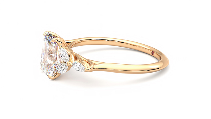 Taylor & Hart Tamora Emerald Engagement Ring 360 degree image 22
