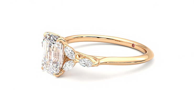 Taylor & Hart Tamora Emerald Engagement Ring 360 degree image 23
