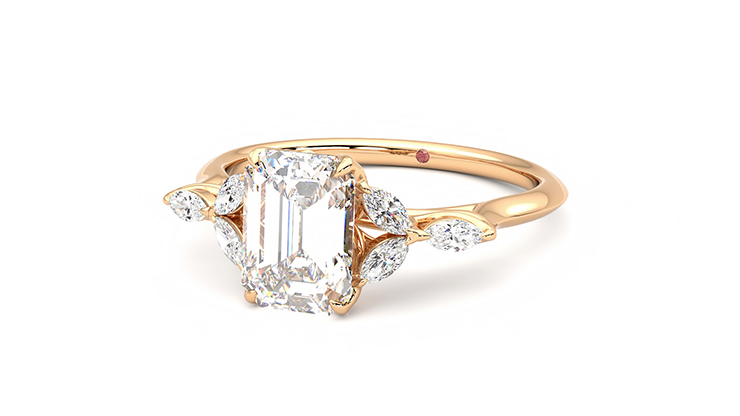 Taylor & Hart Tamora Emerald Engagement Ring 360 degree image 26