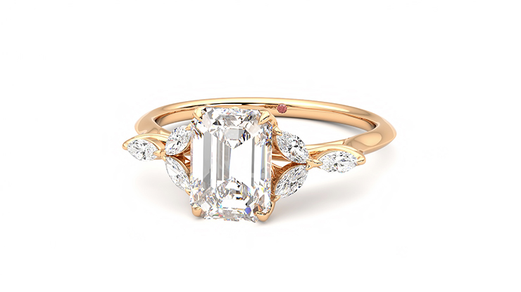 Taylor & Hart Tamora Emerald Engagement Ring 360 degree image 27