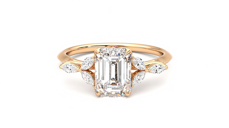Taylor & Hart Tamora Emerald Engagement Ring 360 degree image 29