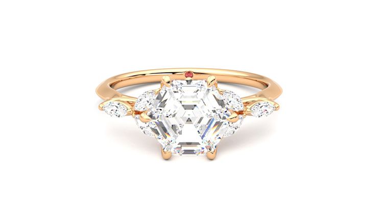 Taylor & Hart Tamora Hexagonal Engagement Ring 360 degree image 0