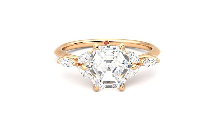 Taylor & Hart Tamora Hexagonal Engagement Ring 360 degree image 1