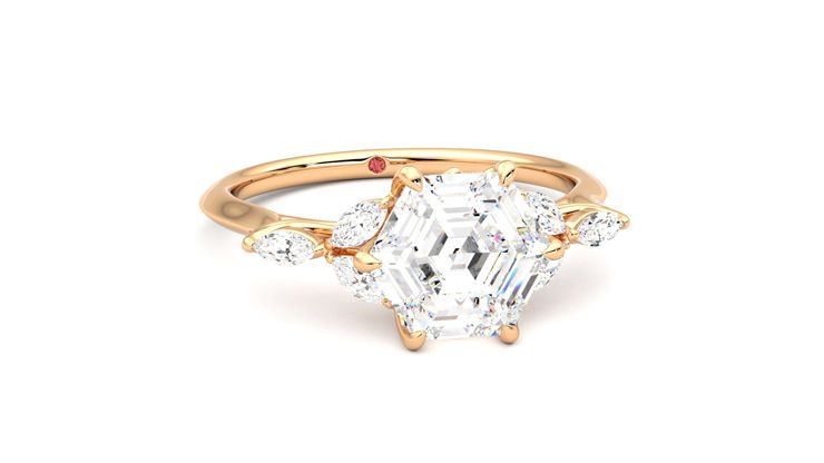 Taylor & Hart Tamora Hexagonal Engagement Ring 360 degree image 3