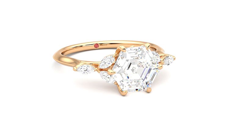 Taylor & Hart Tamora Hexagonal Engagement Ring 360 degree image 4