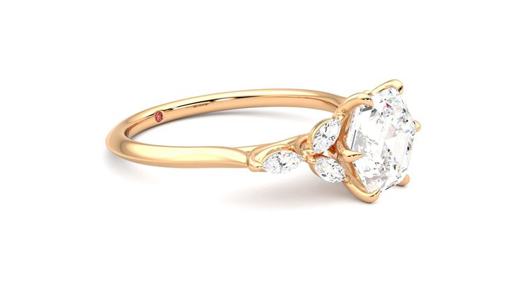 Taylor & Hart Tamora Hexagonal Engagement Ring 360 degree image 7