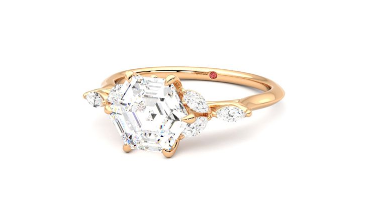 Taylor & Hart Tamora Hexagonal Engagement Ring 360 degree image 26