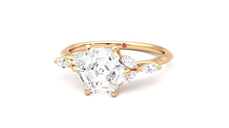 Taylor & Hart Tamora Hexagonal Engagement Ring 360 degree image 27