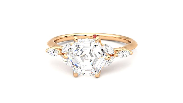 Taylor & Hart Tamora Hexagonal Engagement Ring 360 degree image 28