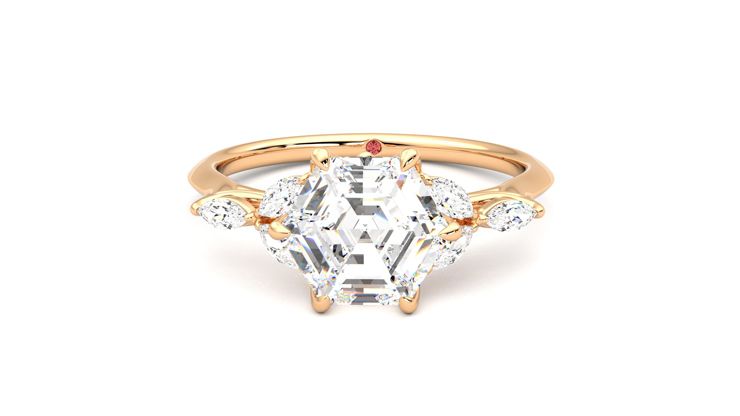 Taylor & Hart Tamora Hexagonal Engagement Ring 360 degree image 29