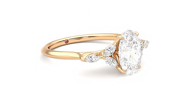 Taylor & Hart Tamora Oval Engagement Ring 360 degree image 6