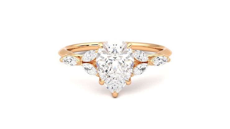 Taylor & Hart Tamora Pear Engagement Ring 360 degree image 0