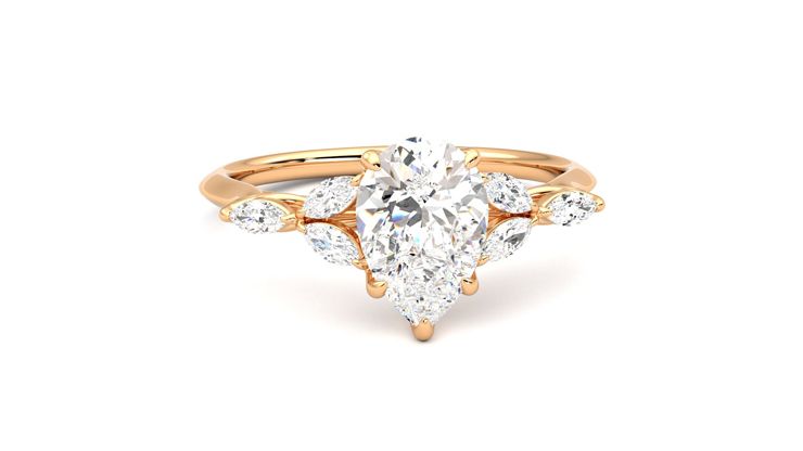 Taylor & Hart Tamora Pear Engagement Ring 360 degree image 1